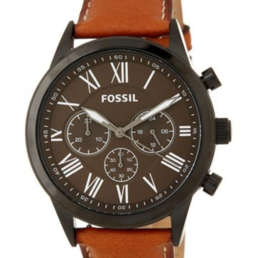 Watch strap Fossil BQ2044 Leather Brown 22mm